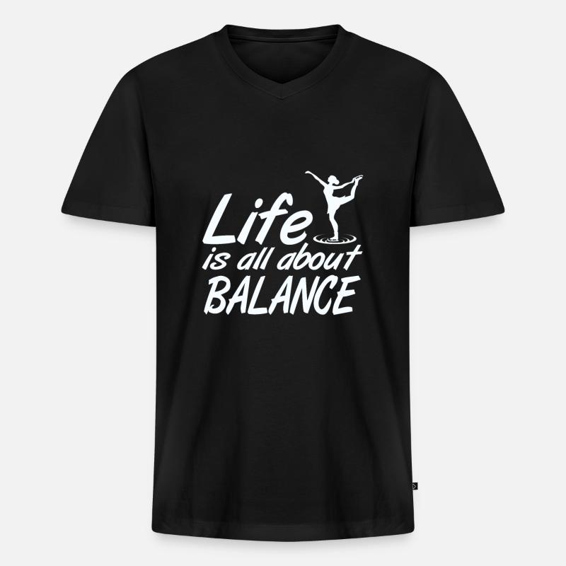 Eistanz Gleichgewicht - Männer Premium Bio T-Shirt mit V-Ausschnitt - Schwarz
