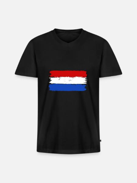 Holland - Men's Premium Organic T-shirt with V-neck - black