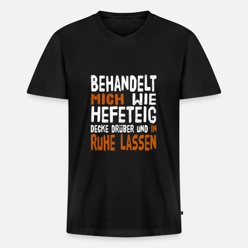 Hefeteig - Männer Premium Bio T-Shirt mit V-Ausschnitt - Schwarz