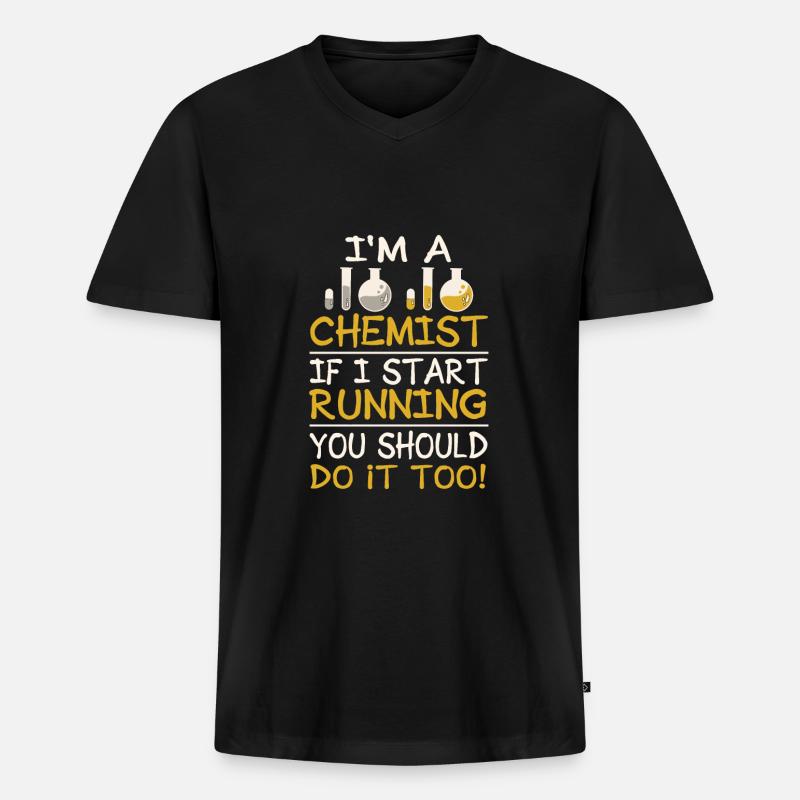 Chemist - Männer Premium Bio T-Shirt mit V-Ausschnitt - Schwarz