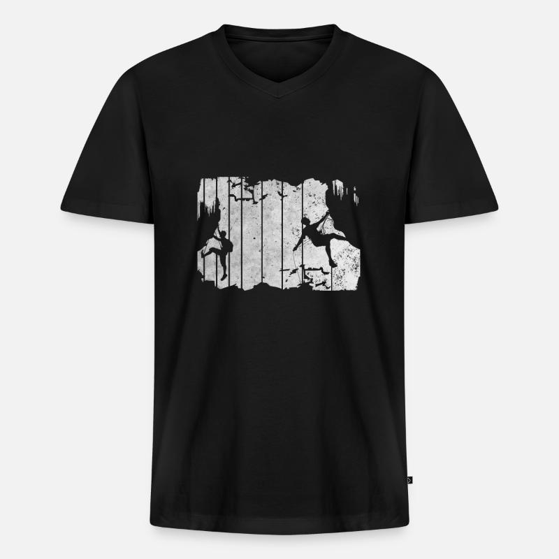 Klettern Freunde - Männer Premium Bio T-Shirt mit V-Ausschnitt - Schwarz