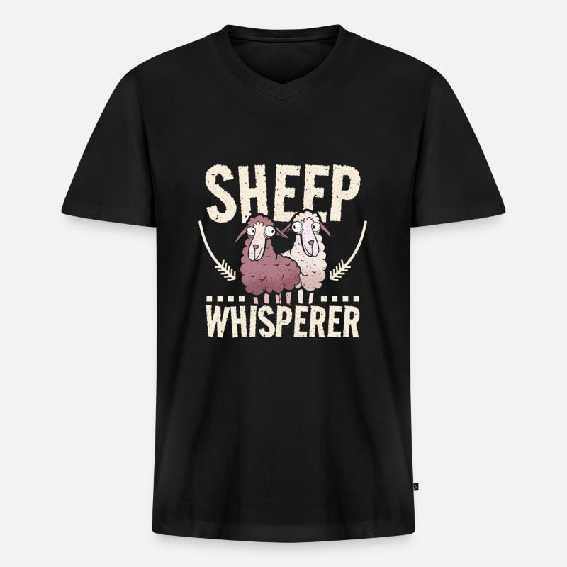 Sheep whisperer - Männer Premium Bio T-Shirt mit V-Ausschnitt - Schwarz