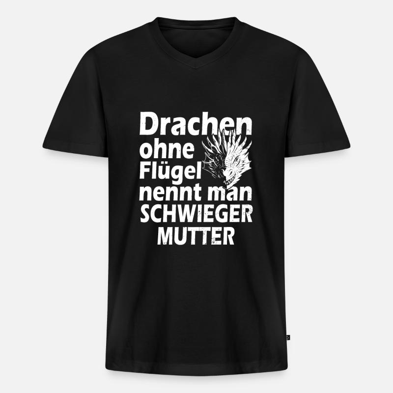 Drache schwiegermutter - Männer Premium Bio T-Shirt mit V-Ausschnitt - Schwarz