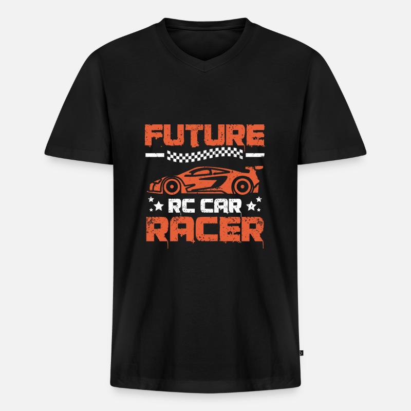 Future Rc car racer - Männer Premium Bio T-Shirt mit V-Ausschnitt - Schwarz