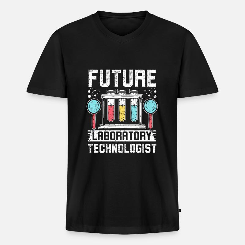 Future laboratory technologist - Männer Premium Bio T-Shirt mit V-Ausschnitt - Schwarz
