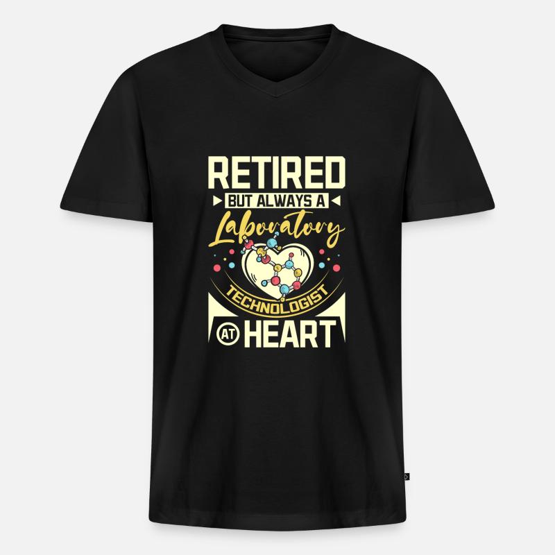 Retired laboratory technologist - Männer Premium Bio T-Shirt mit V-Ausschnitt - Schwarz