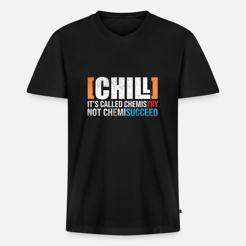 Chill Chemistry Chemisucceed Joke Science - Männer Premium Bio T-Shirt mit V-Ausschnitt - Schwarz