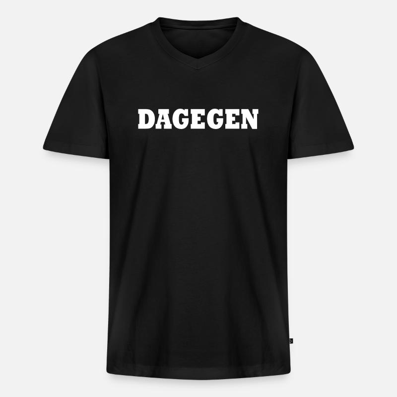 Dagegen - Männer Premium Bio T-Shirt mit V-Ausschnitt - Schwarz