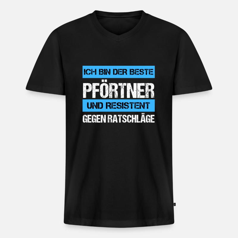 Resistenter Pförtner - Männer Premium Bio T-Shirt mit V-Ausschnitt - Schwarz
