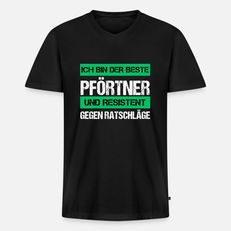 Resistenter Pförtner - Männer Premium Bio T-Shirt mit V-Ausschnitt - Schwarz