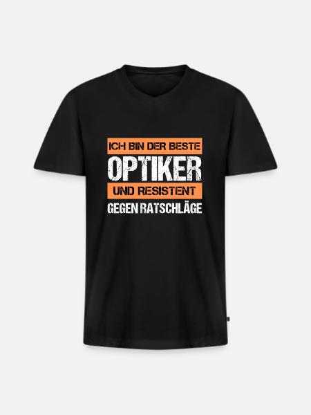Resistenter Optiker - Männer Premium Bio T-Shirt mit V-Ausschnitt - Schwarz