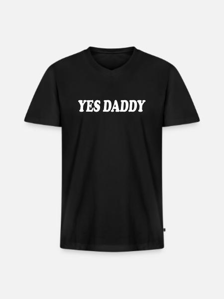 Yes daddy - Men's Premium Organic T-shirt with V-neck - black
