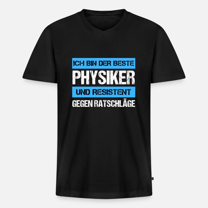 Resistenter Physiker - Männer Premium Bio T-Shirt mit V-Ausschnitt - Schwarz