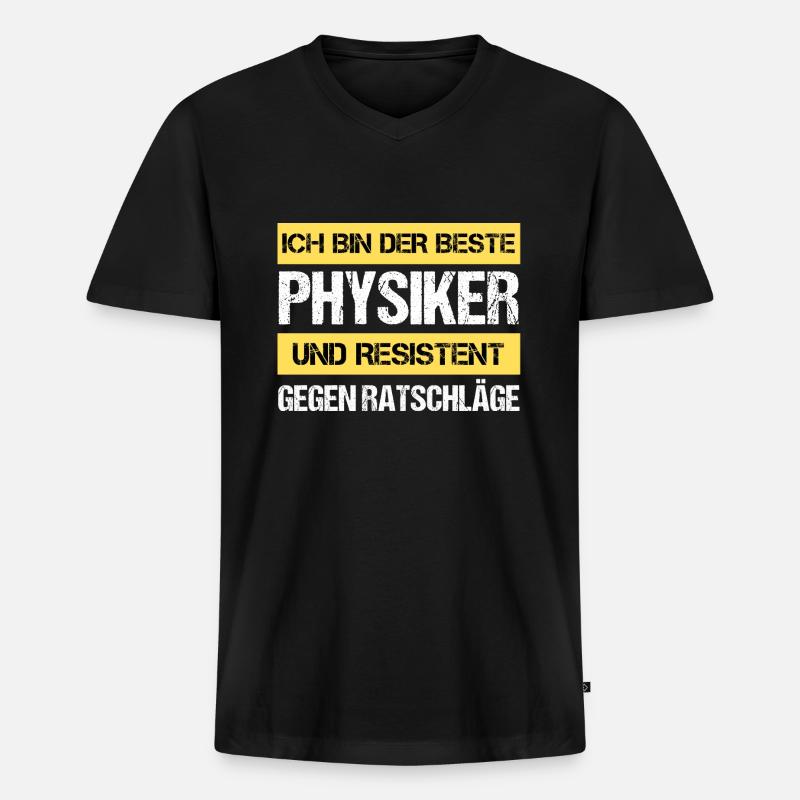 Resistenter Physiker - Männer Premium Bio T-Shirt mit V-Ausschnitt - Schwarz