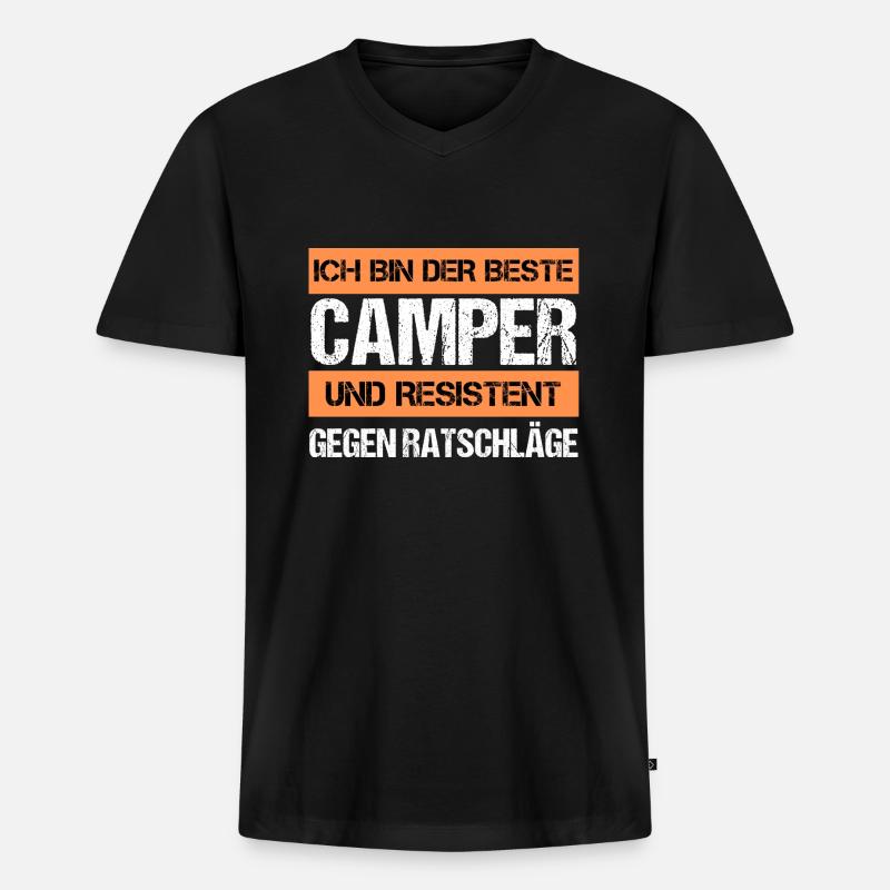 Resistenter Camper - Männer Premium Bio T-Shirt mit V-Ausschnitt - Schwarz