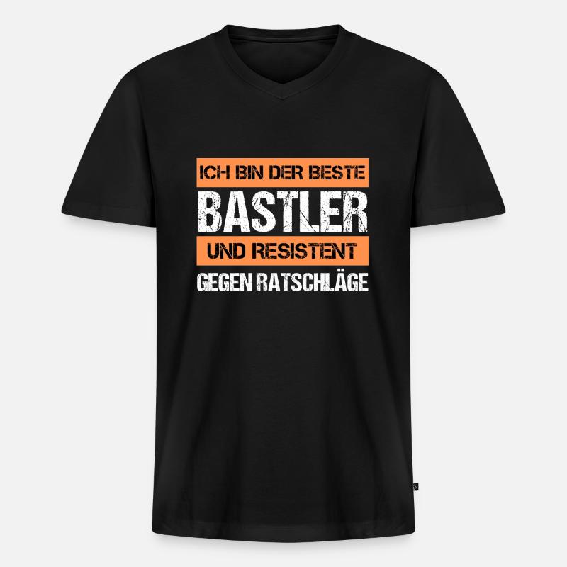 Resistenter Bastler - Männer Premium Bio T-Shirt mit V-Ausschnitt - Schwarz