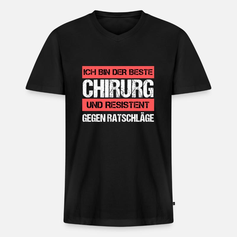 Resistenter Chirurg - Männer Premium Bio T-Shirt mit V-Ausschnitt - Schwarz