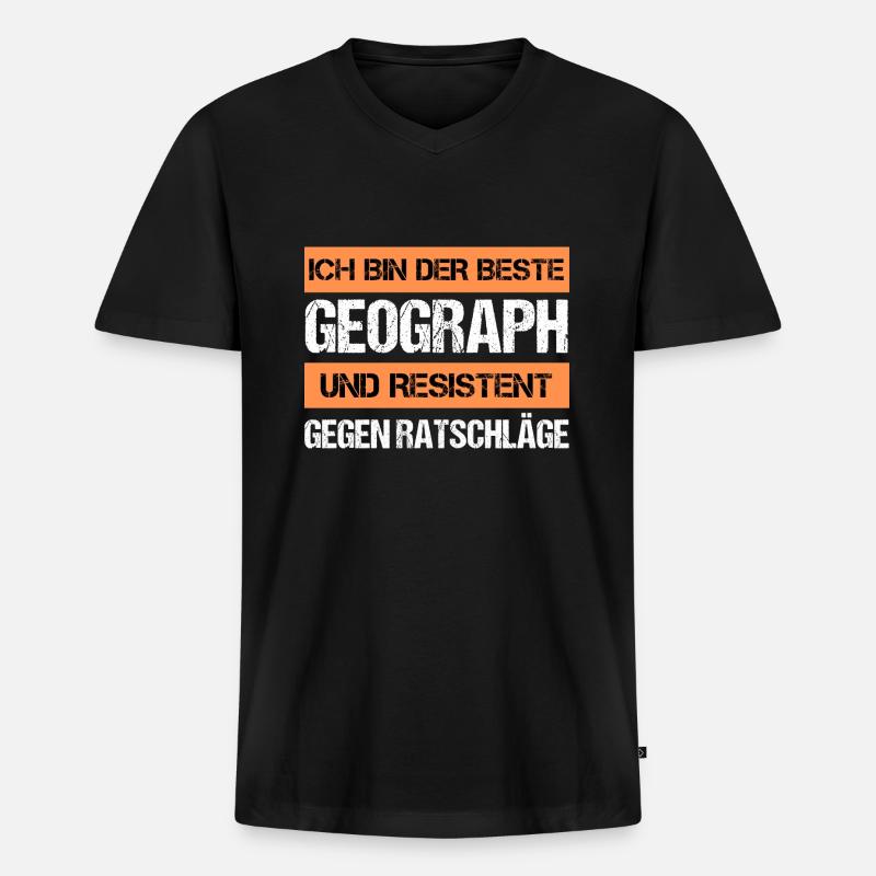 Resistenter Geograph - Männer Premium Bio T-Shirt mit V-Ausschnitt - Schwarz