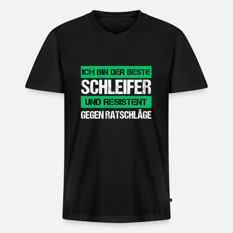 Resistenter Schleifer - Männer Premium Bio T-Shirt mit V-Ausschnitt - Schwarz