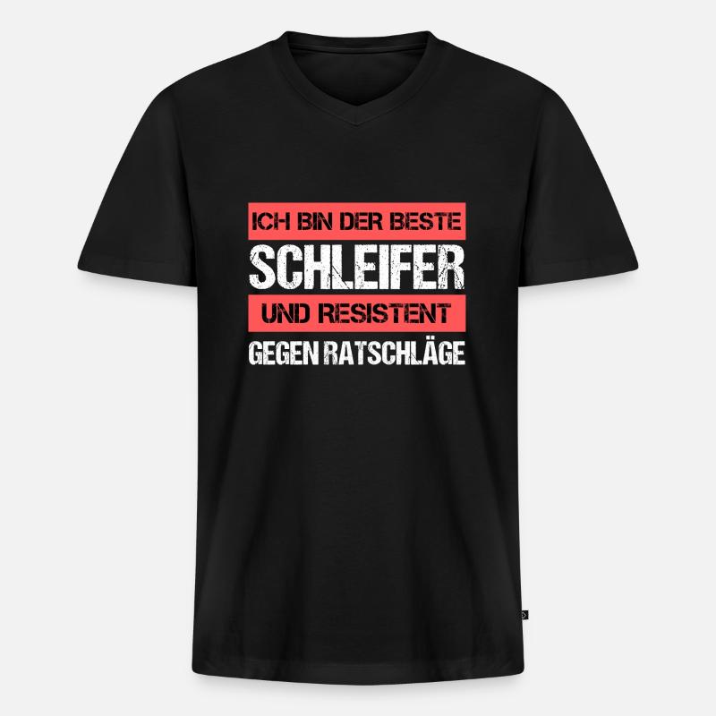 Resistenter Schleifer - Männer Premium Bio T-Shirt mit V-Ausschnitt - Schwarz
