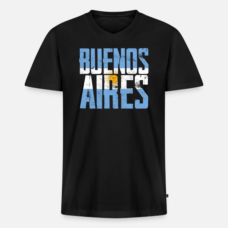 Buenos Aires Argentinien - Männer Premium Bio T-Shirt mit V-Ausschnitt - Schwarz