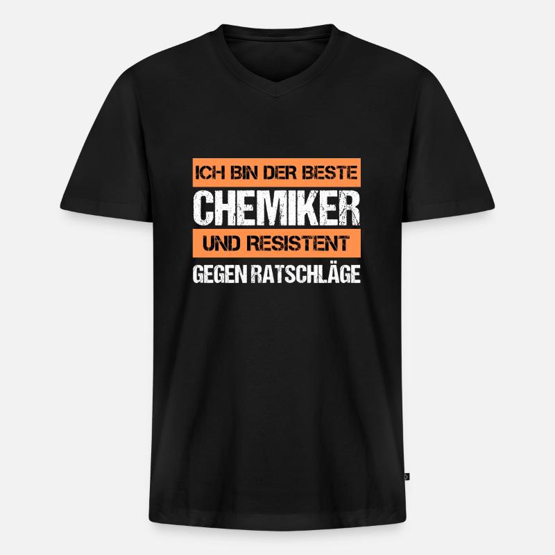 Resistenter Chemiker - Männer Premium Bio T-Shirt mit V-Ausschnitt - Schwarz