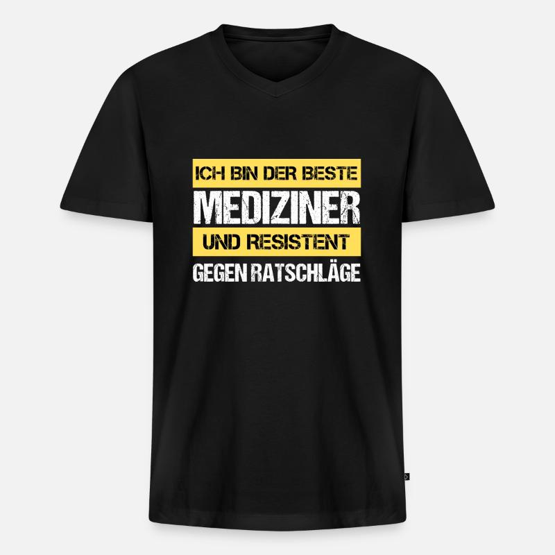 Resistenter Mediziner - Männer Premium Bio T-Shirt mit V-Ausschnitt - Schwarz