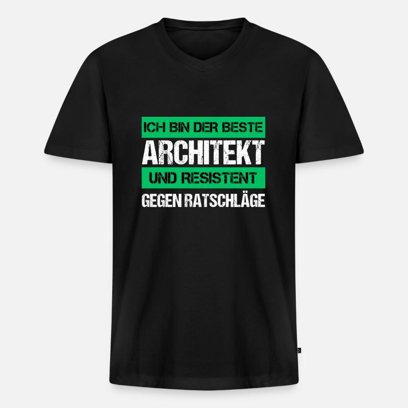 Resistenter Architekt - Männer Premium Bio T-Shirt mit V-Ausschnitt - Schwarz