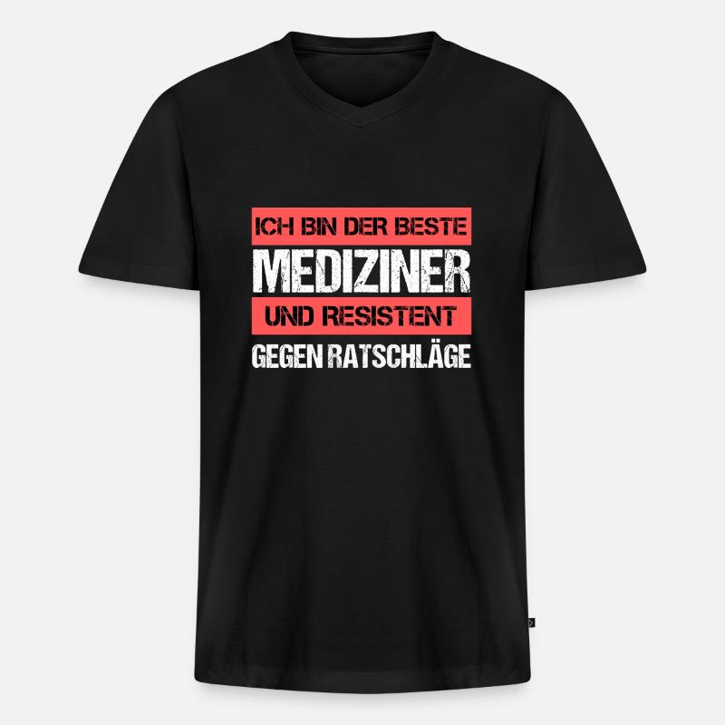 Resistenter Mediziner - Männer Premium Bio T-Shirt mit V-Ausschnitt - Schwarz