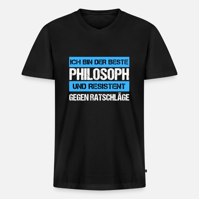 Resistenter Philosoph - Männer Premium Bio T-Shirt mit V-Ausschnitt - Schwarz