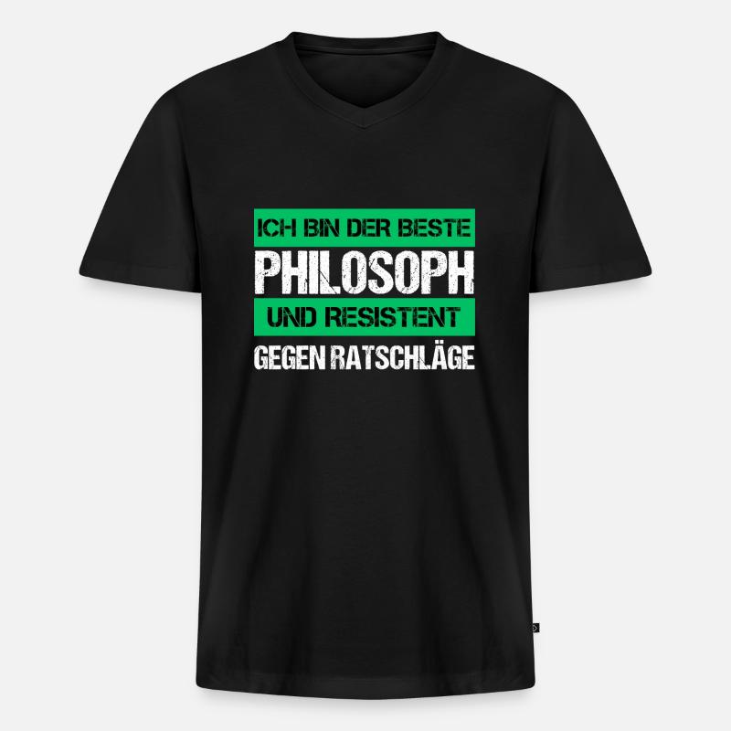 Resistenter Philosoph - Männer Premium Bio T-Shirt mit V-Ausschnitt - Schwarz