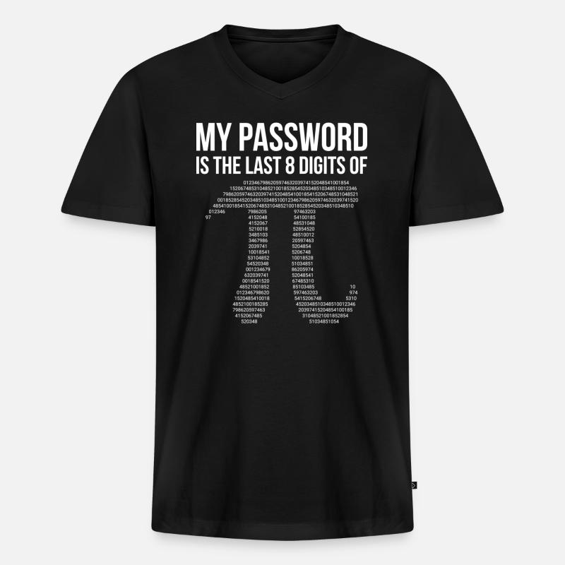 Pi - Männer Premium Bio T-Shirt mit V-Ausschnitt - Schwarz