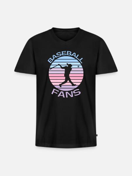 Baseball Fans - Men's Premium Organic T-shirt with V-neck - black