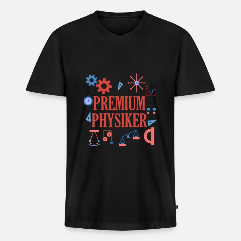Physik - Männer Premium Bio T-Shirt mit V-Ausschnitt - Schwarz