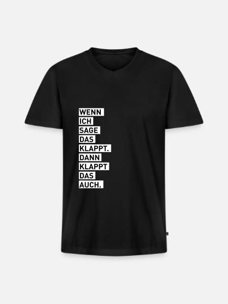 Das Klappt - Männer Premium Bio T-Shirt mit V-Ausschnitt - Schwarz
