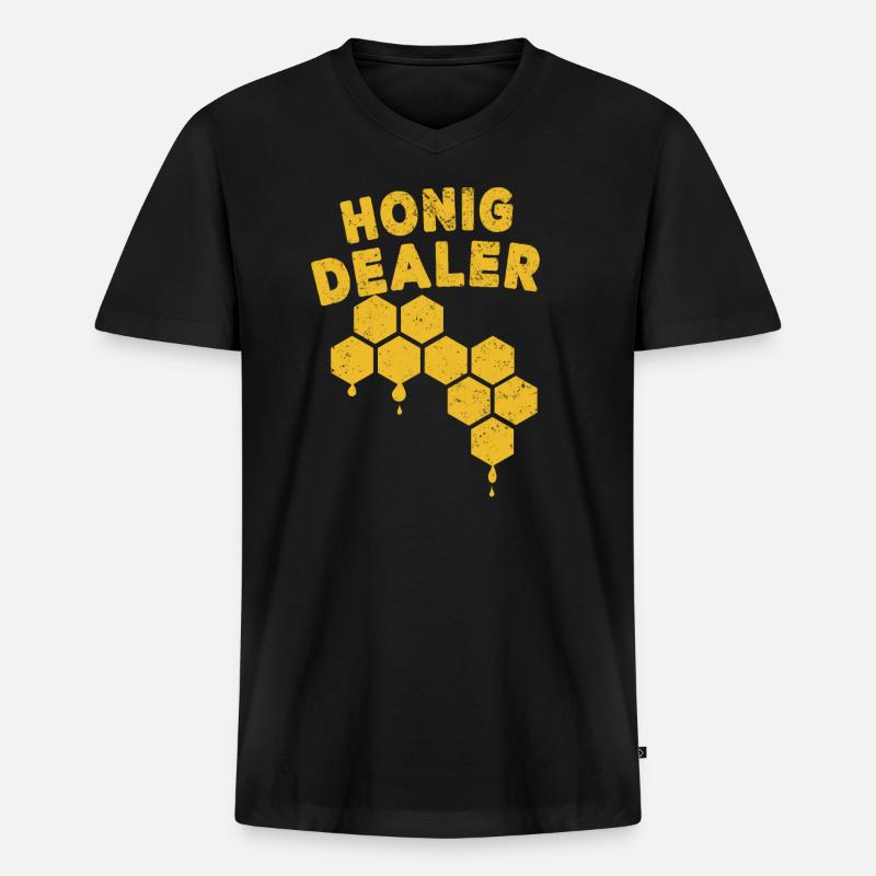 Bienenzüchter Imker Geschenkidee - Männer Premium Bio T-Shirt mit V-Ausschnitt - Schwarz