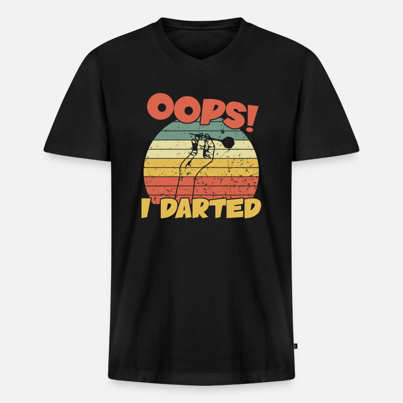 Oops I darted / Darts - Männer Premium Bio T-Shirt mit V-Ausschnitt - Schwarz