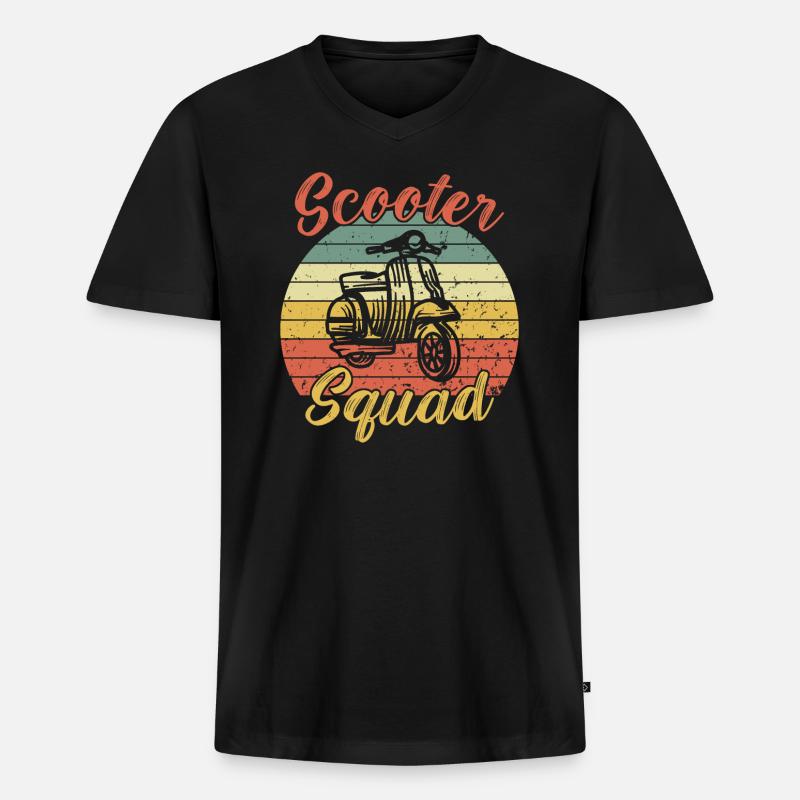 Scooter Squad / Mofa - Männer Premium Bio T-Shirt mit V-Ausschnitt - Schwarz