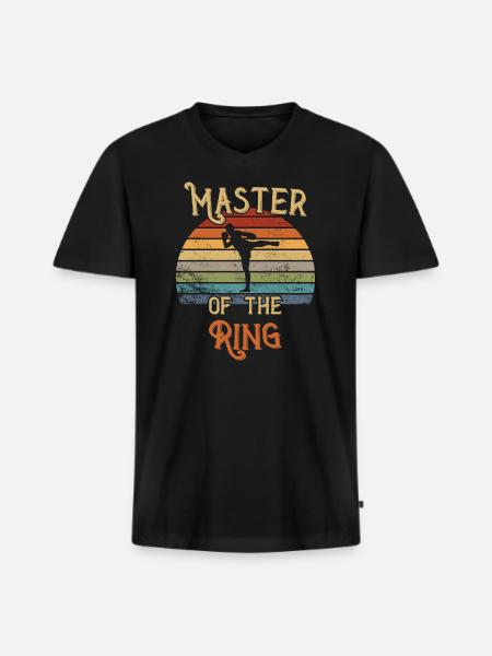 Maître du Ring / Kickboxing - T-shirt encolure en V Premium bio Homme - noir