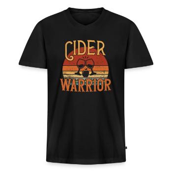 Guerrier du cidre / Cidre - T-shirt encolure en V Premium bio Homme - noir - Devant - Nico (187cm)