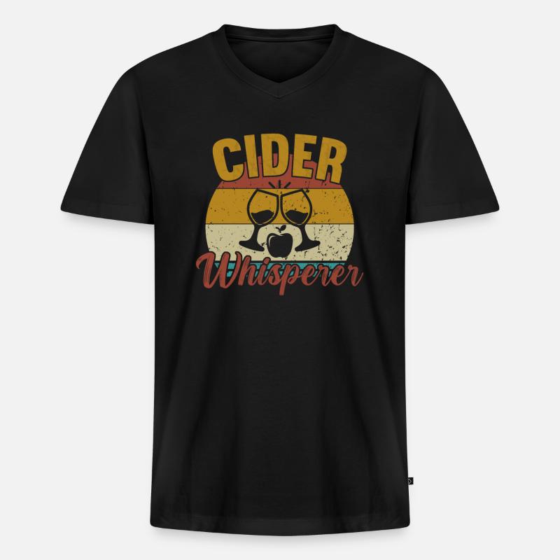 Cider Whisperer / Cider - Männer Premium Bio T-Shirt mit V-Ausschnitt - Schwarz