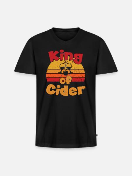 King of Cider / Cider - Men's Premium Organic T-shirt with V-neck - black