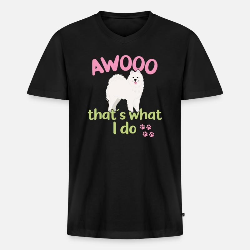 AWOOO - Das mache ich - Männer Premium Bio T-Shirt mit V-Ausschnitt - Schwarz