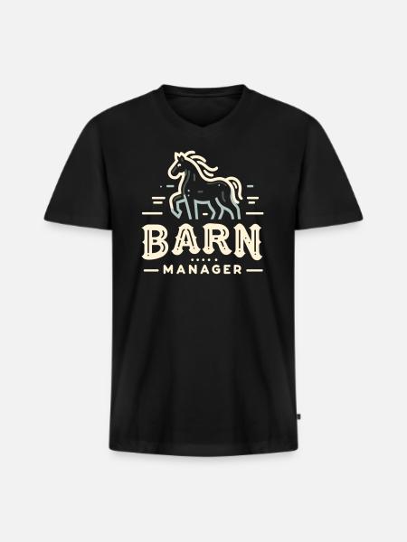 Scheunen-Manager - Männer Premium Bio T-Shirt mit V-Ausschnitt - Schwarz