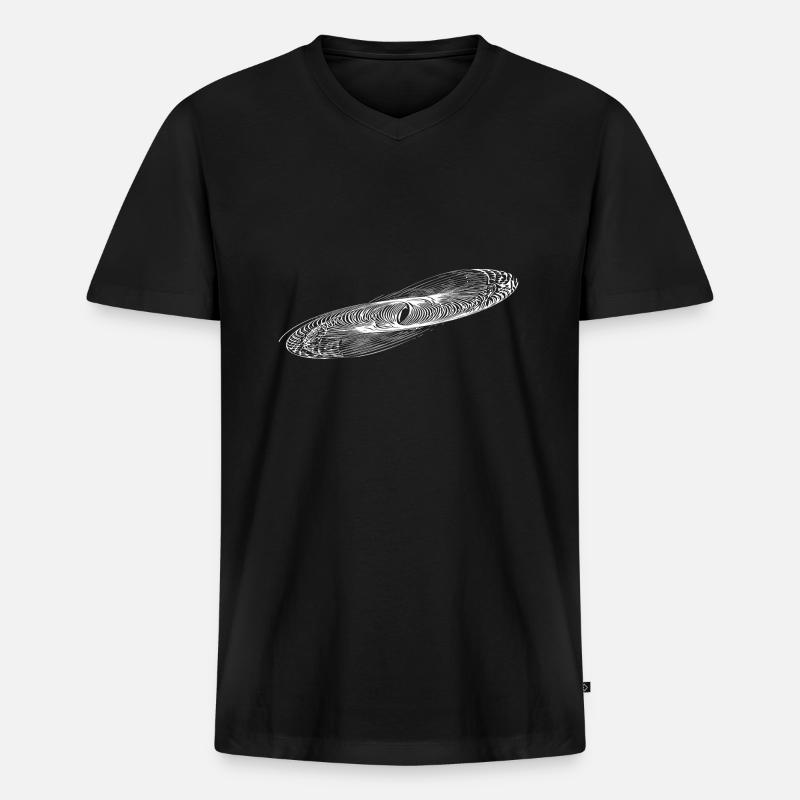 Geometric Circle Ellipses Lines - Men's Premium Organic T-shirt with V-neck - black
