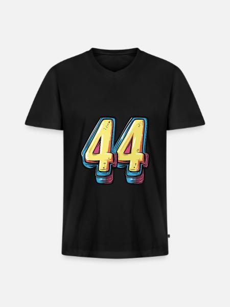 44 Number Comic - Men's Premium Organic T-shirt with V-neck - black