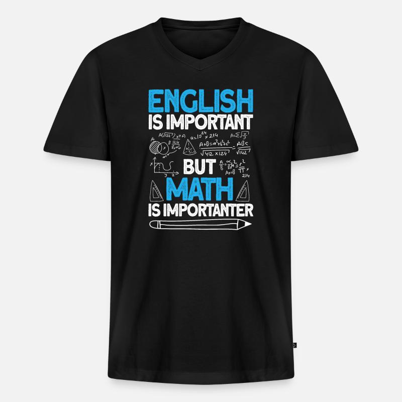 mathe - Männer Premium Bio T-Shirt mit V-Ausschnitt - Schwarz