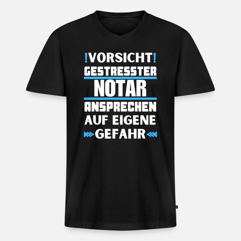 Gestresster Notar nicht ansprechen! - Männer Premium Bio T-Shirt mit V-Ausschnitt - Schwarz