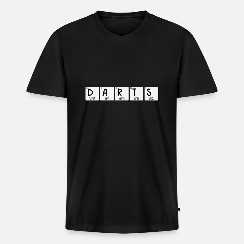 Periodensystem Darts / Darts - Männer Premium Bio T-Shirt mit V-Ausschnitt - Schwarz