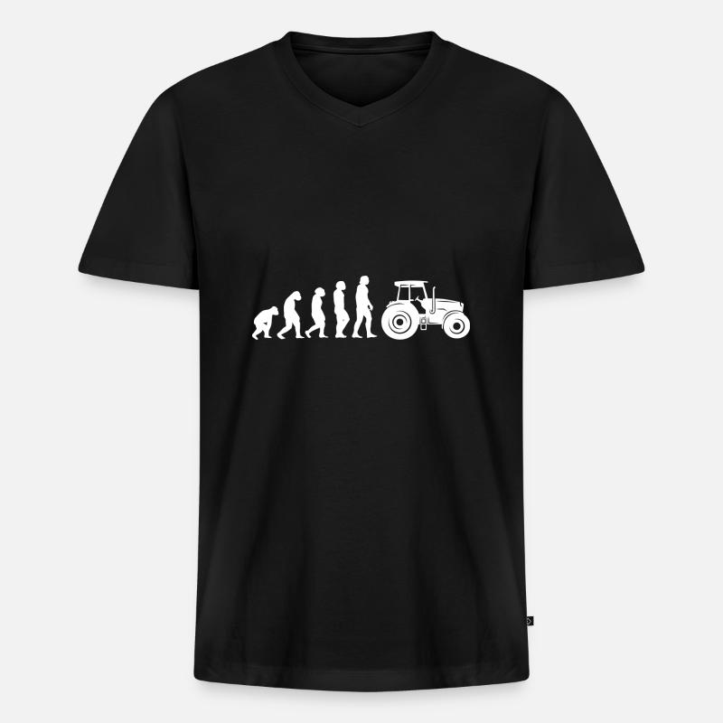 Evolution Güllebaron - Männer Premium Bio T-Shirt mit V-Ausschnitt - Schwarz